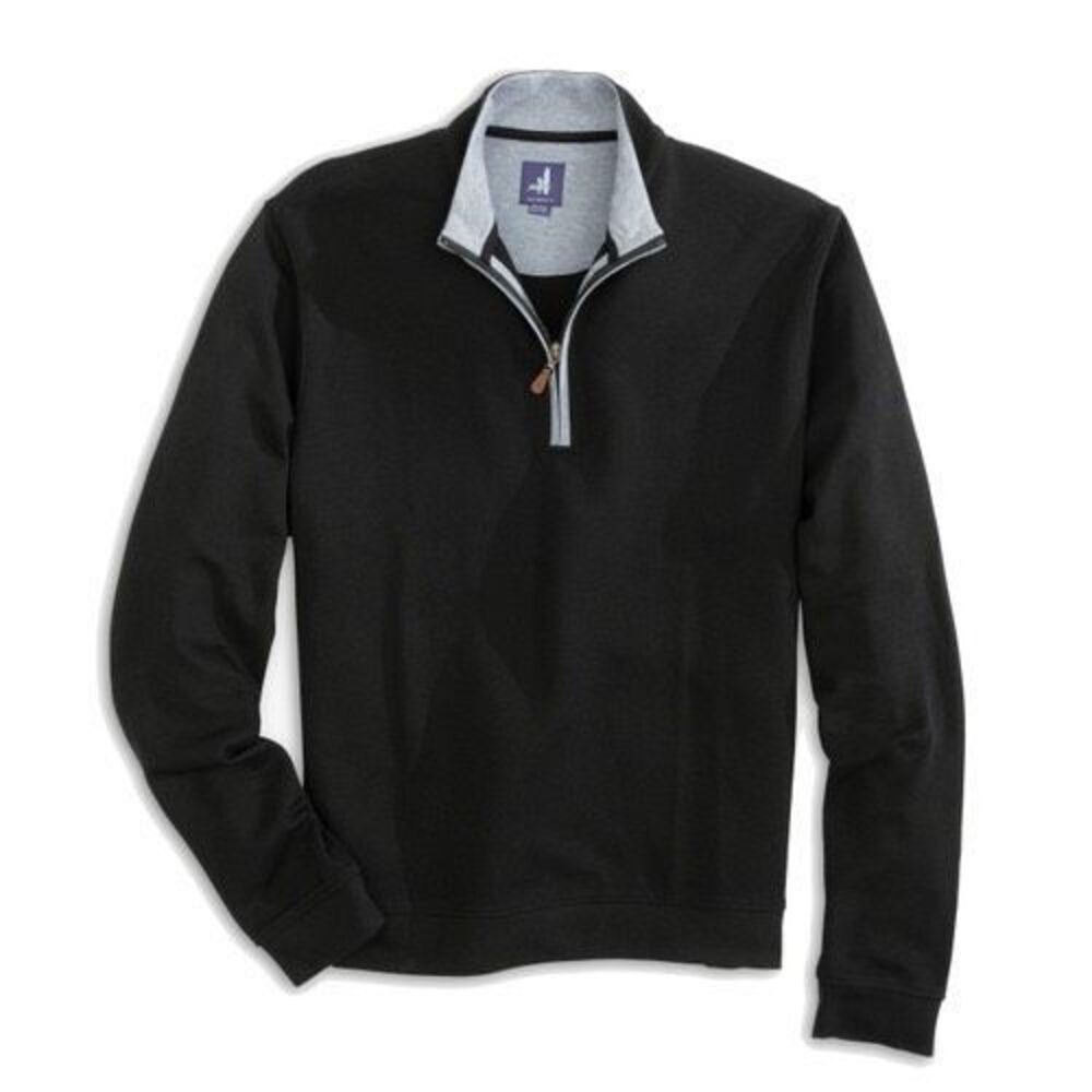Johnnie O Sz L 1/4 Zip Pull Over Black Cotton Blend Stretch Wilson Cup 2022 Golf